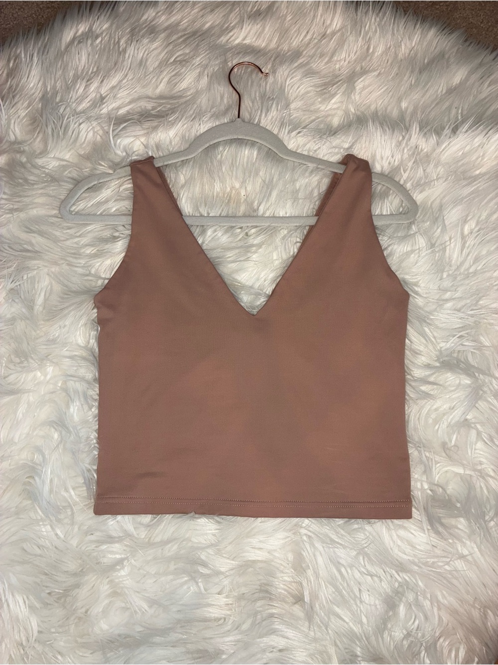ReoRia V-Neck Sleeveless Crop Tank - Mauve